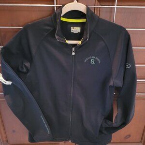 Michigan State University Under Armour Zip Front Jacket - Black  Size Medium